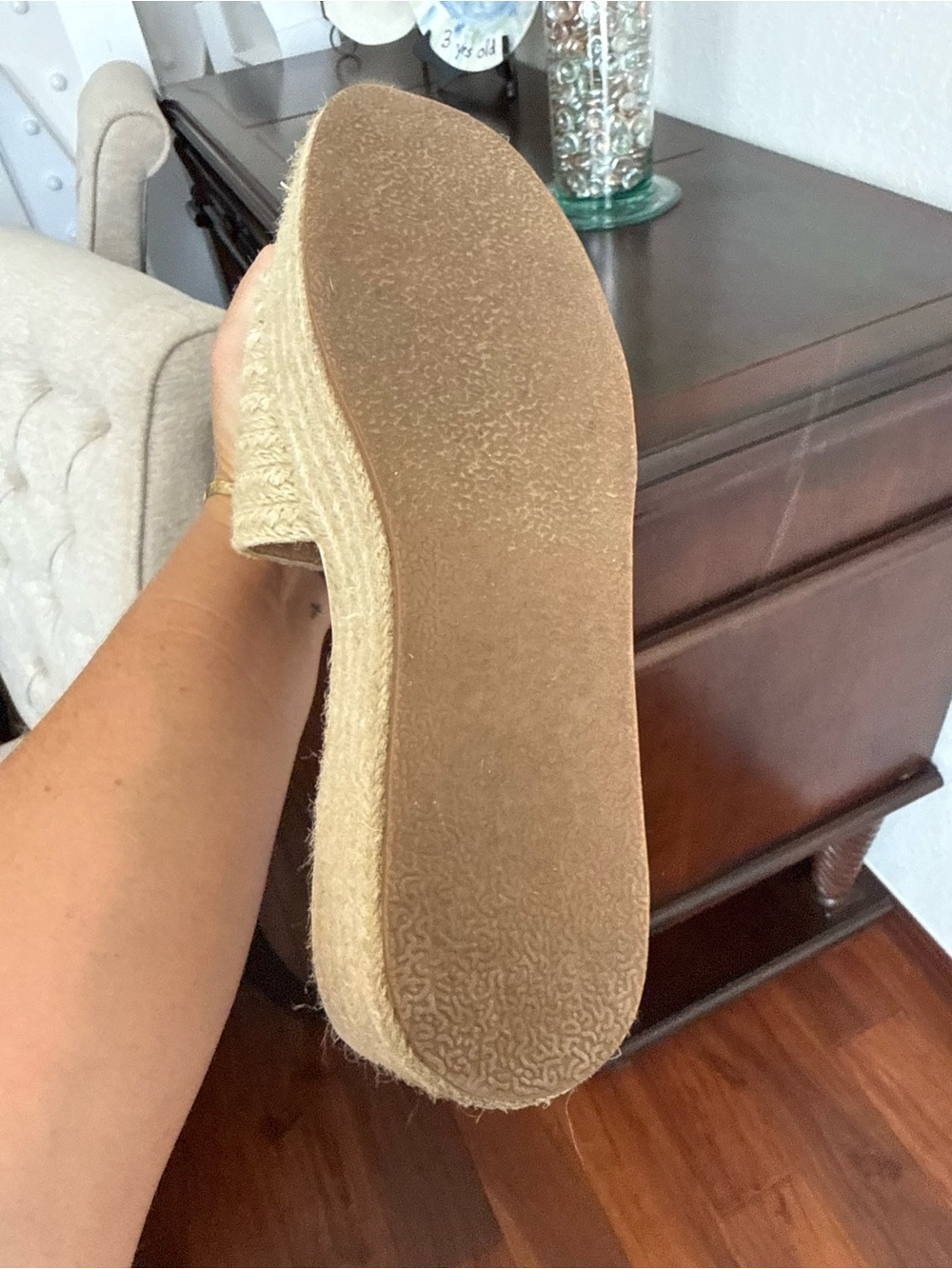 Lulu's Beige Woven Espadrille Platform Slide - Picture 3 of 3